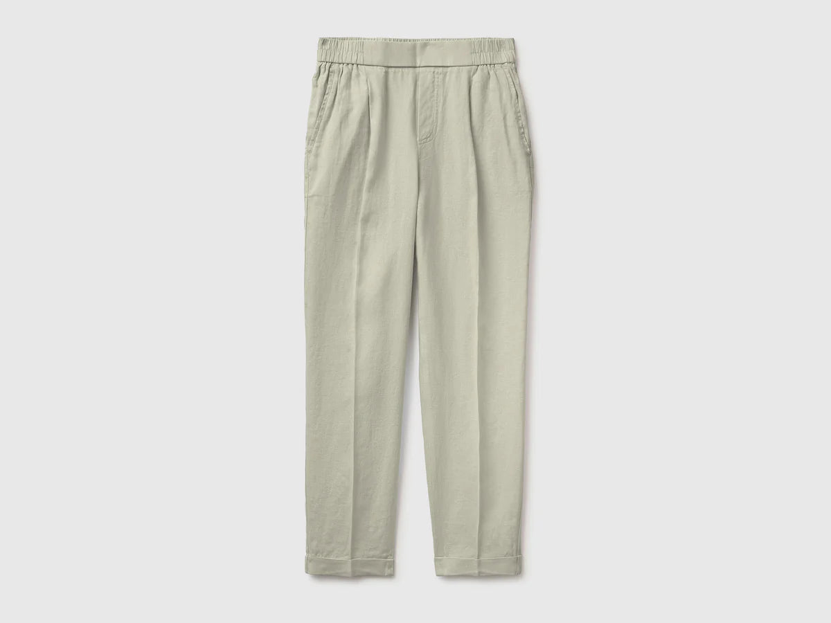 100% LINEN CIGARETTE TROUSERS