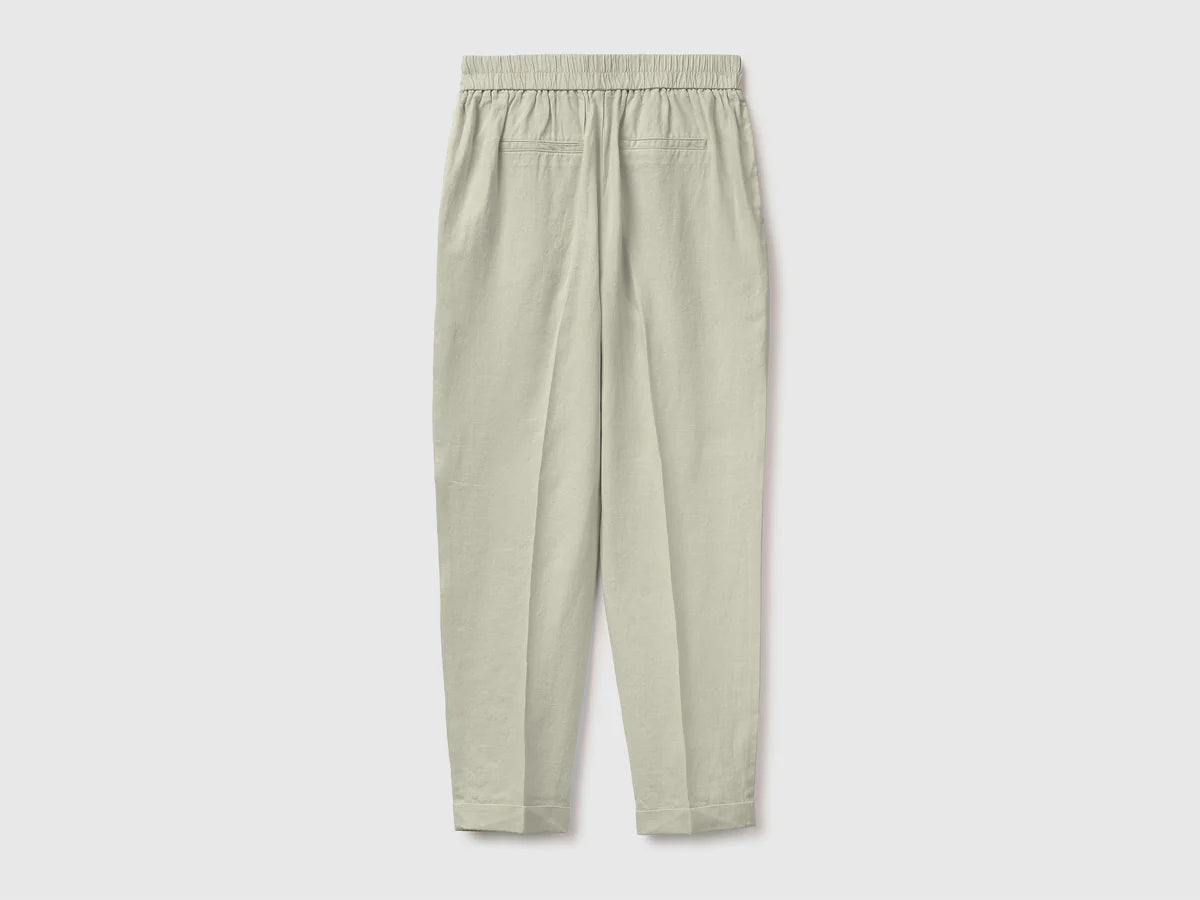 100% LINEN CIGARETTE TROUSERS