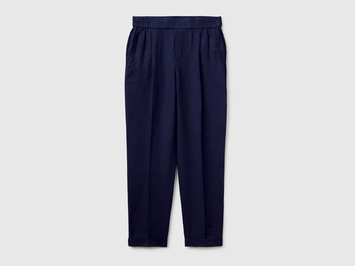 100% LINEN CIGARETTE TROUSERS