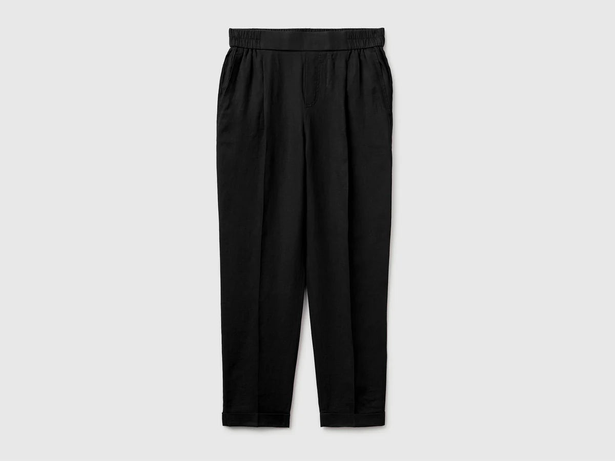 100% LINEN CIGARETTE TROUSERS