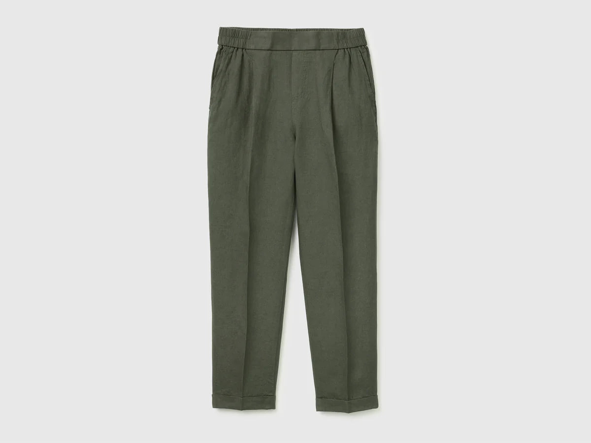 100% LINEN CIGARETTE TROUSERS