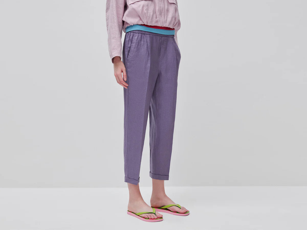 100% LINEN CIGARETTE TROUSERS