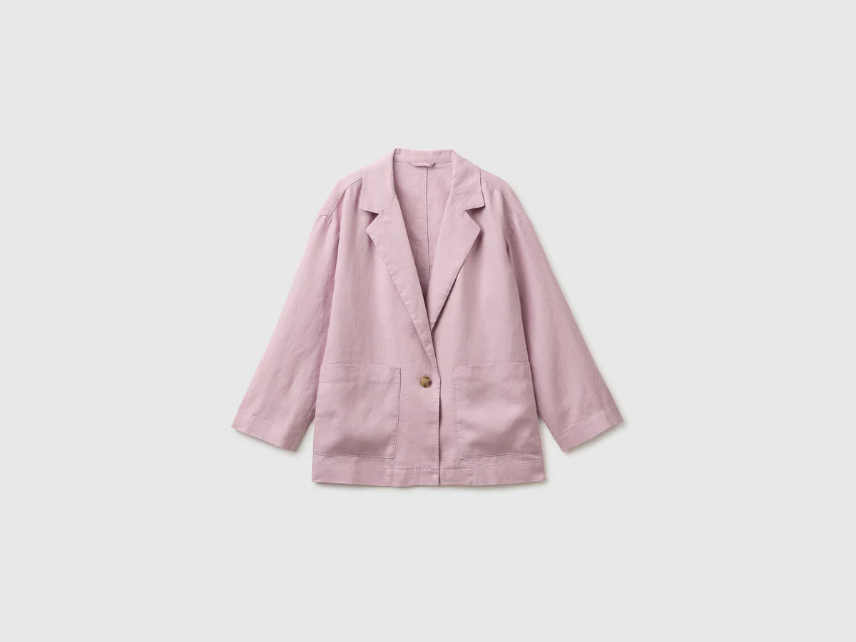 100% LINEN SINGLE-BREASTED BLAZER