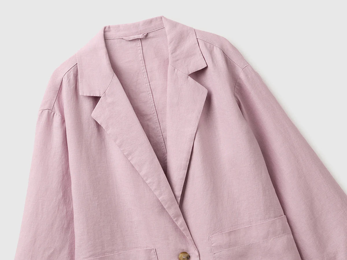 100% LINEN SINGLE-BREASTED BLAZER
