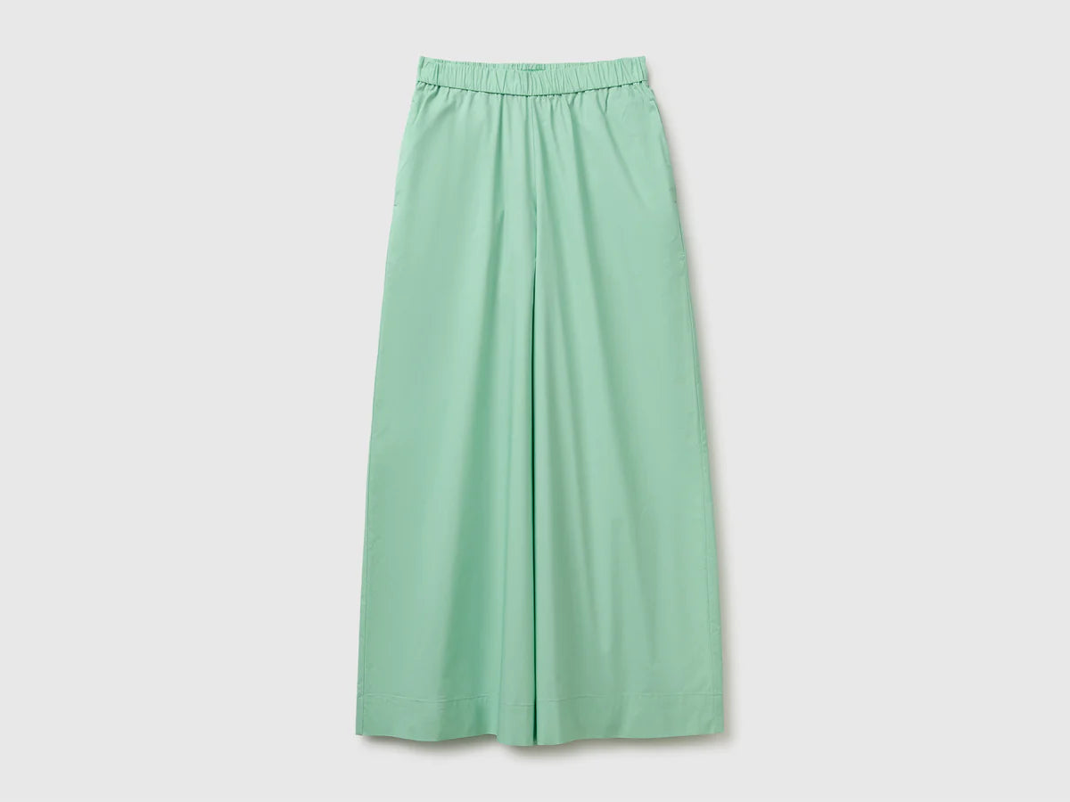 WIDE TROUSERS IN PURE COTTON