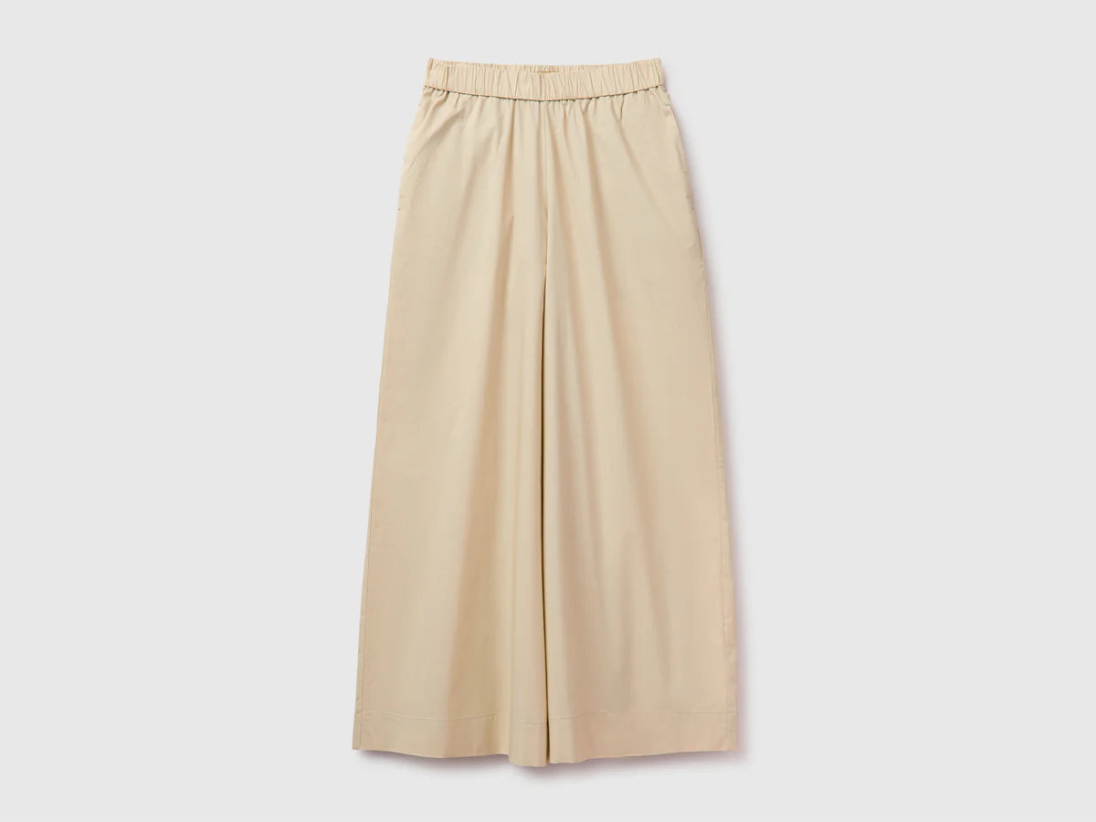 WIDE TROUSERS IN PURE COTTON