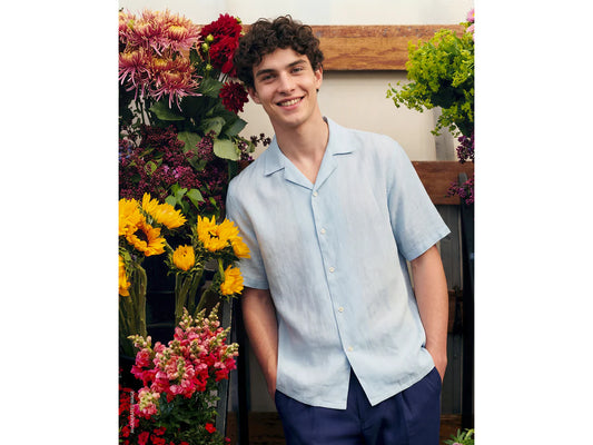 100% LINEN SHORT-SLEEVED SHIRT