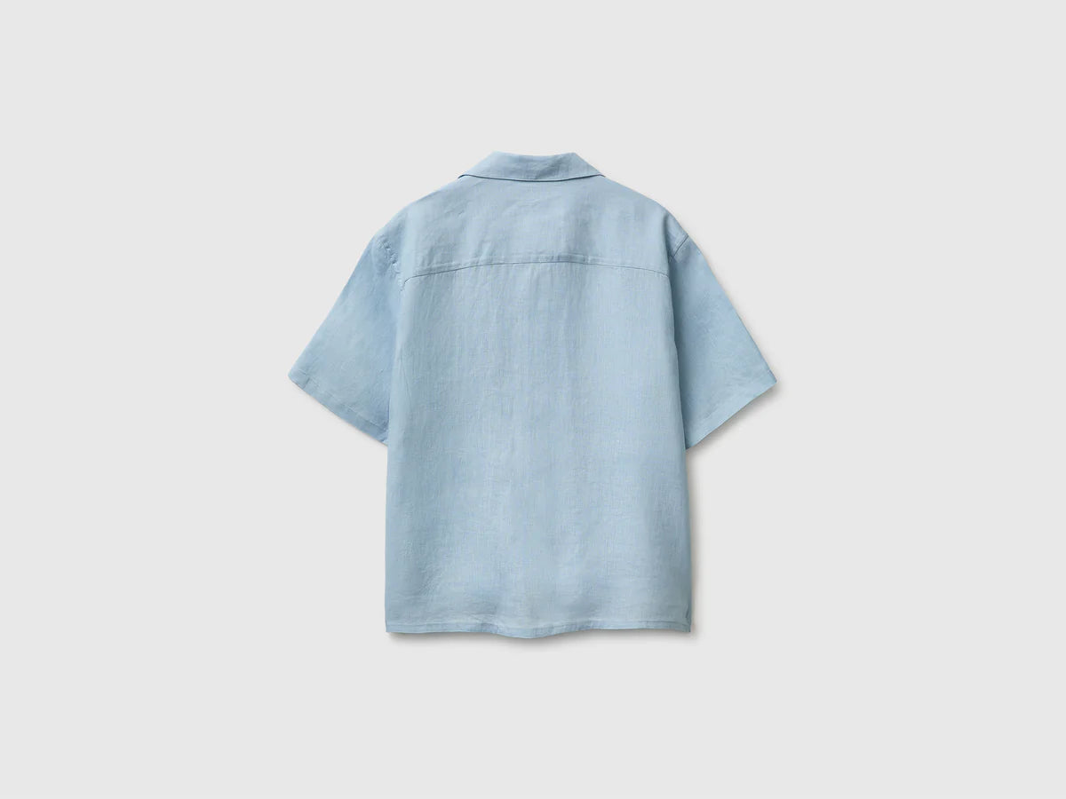 100% LINEN SHORT-SLEEVED SHIRT