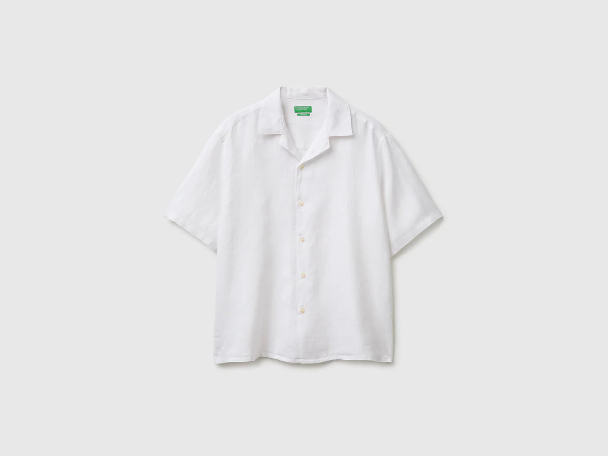 100% LINEN SHORT-SLEEVED SHIRT