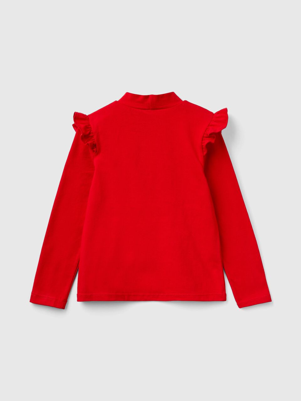 TURTLENECK T-SHIRT WITH ROUCHES