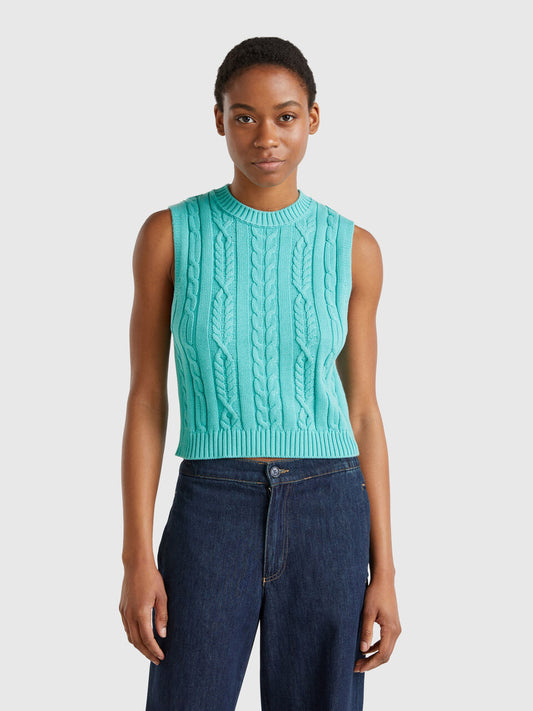 CROPPED BRAIDED VEST