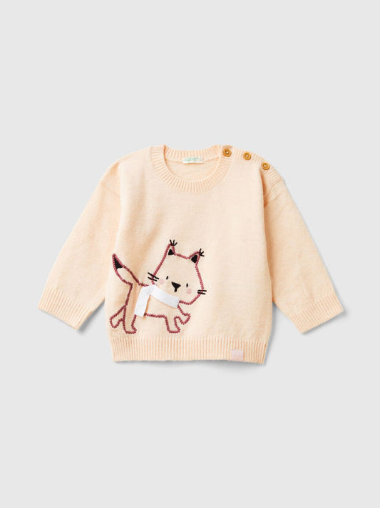 SWEATER WITH CAT EMBROIDERY