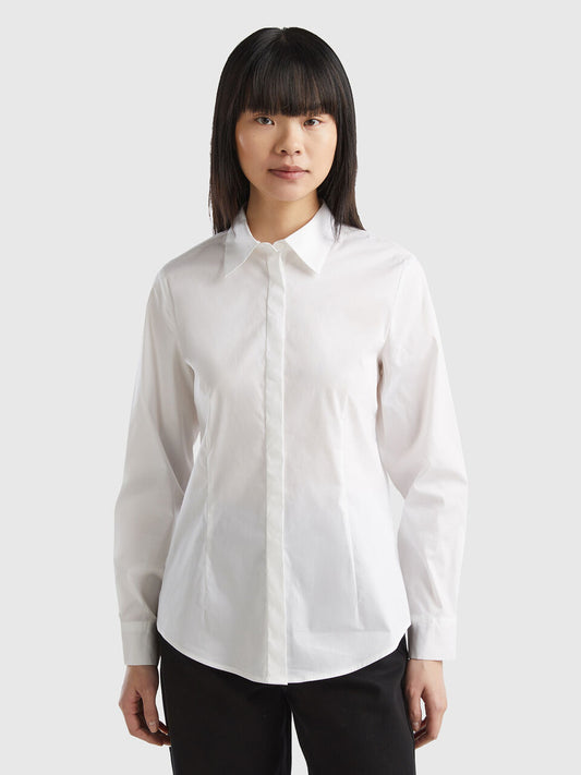 SHIRT IN STRETCH COTTON BLEND