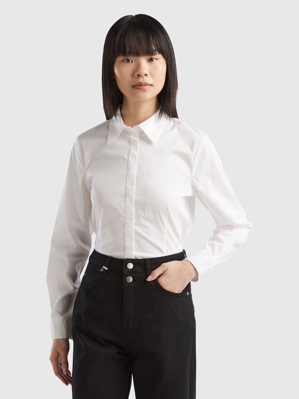 SHIRT IN STRETCH COTTON BLEND