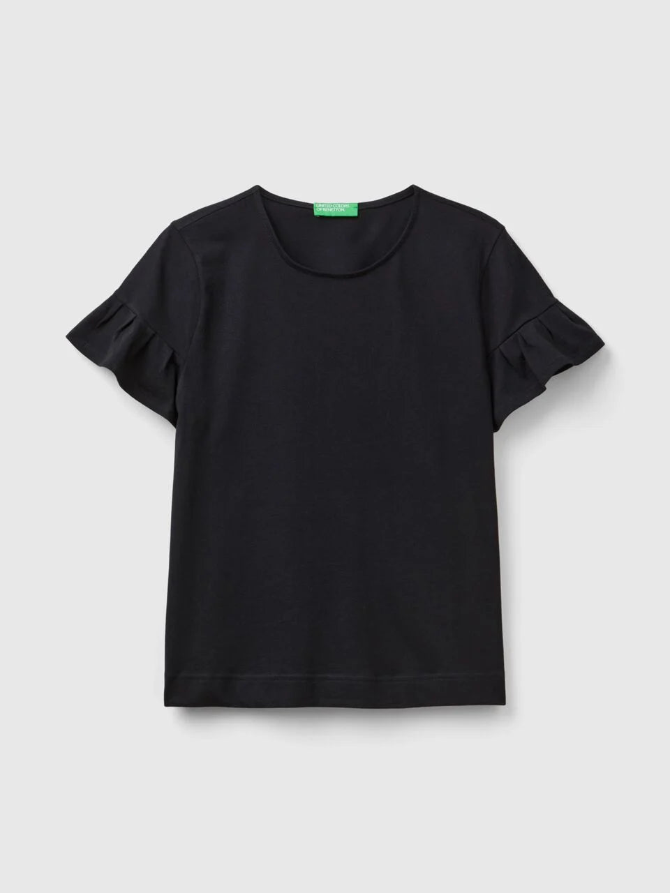 T-SHIRT WITH RUFFLED SLEEVES