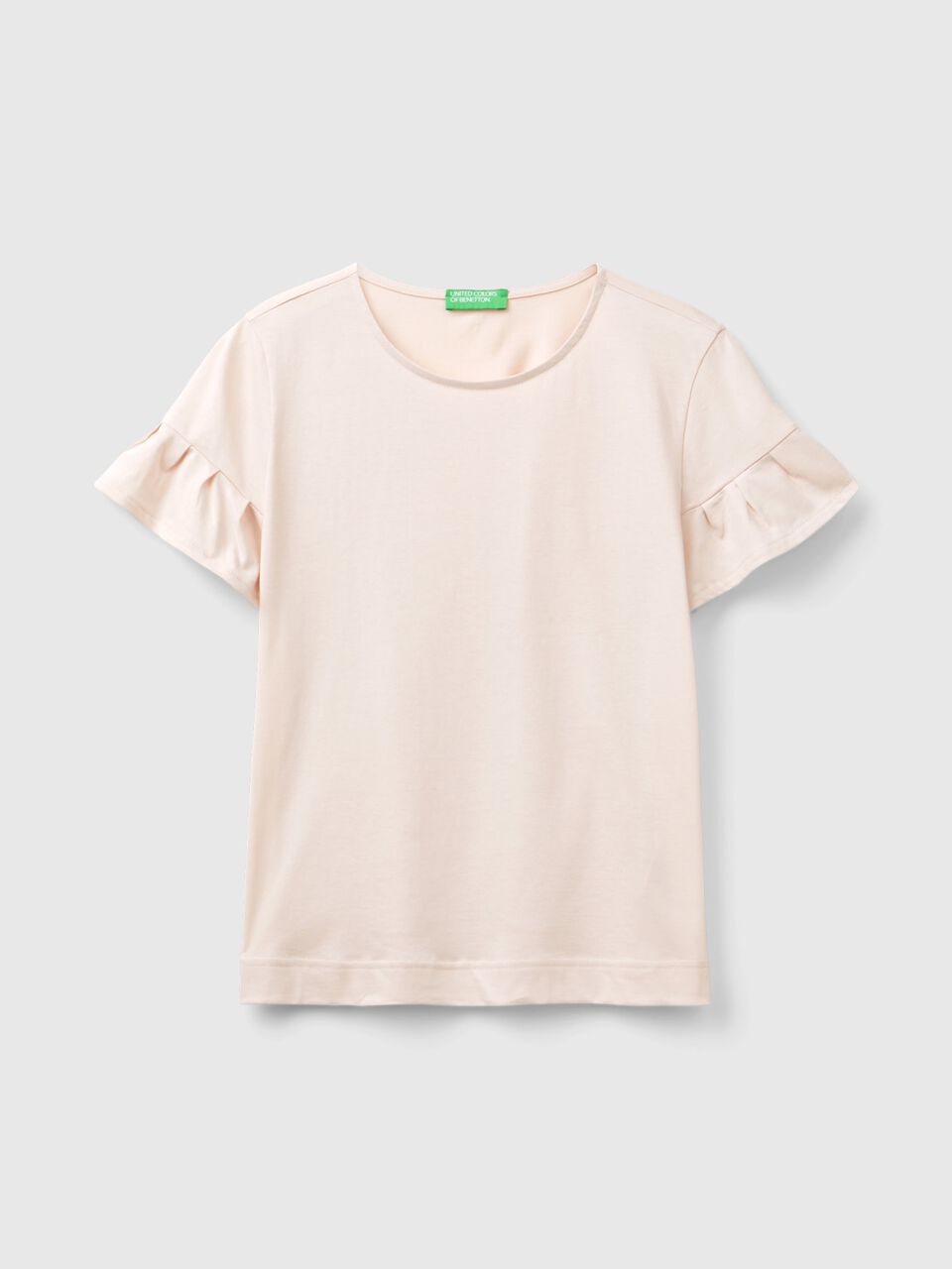 T-SHIRT WITH RUFFLED SLEEVES