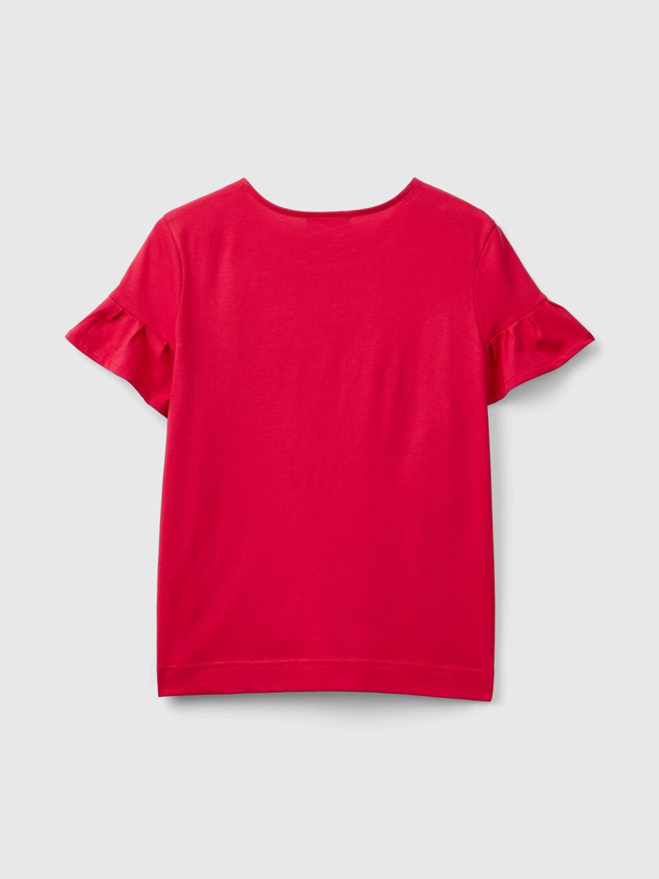 T-SHIRT WITH RUFFLED SLEEVES