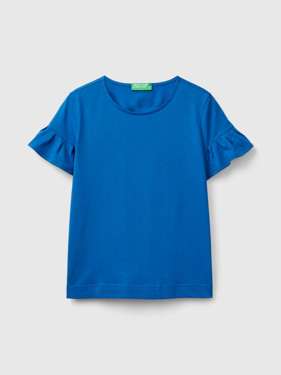 T-SHIRT WITH RUFFLED SLEEVES