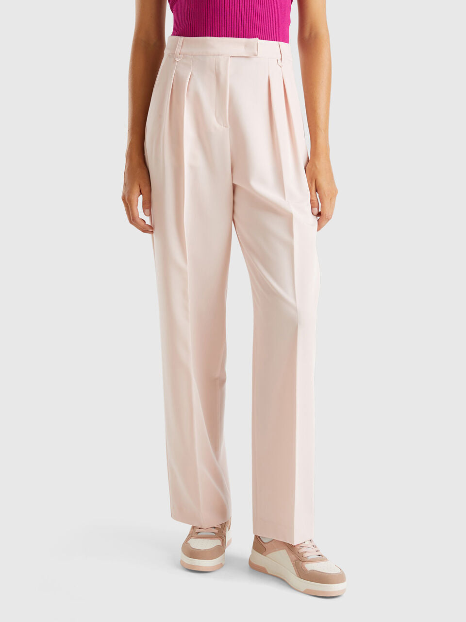 WIDE TROUSERS IN STRETCH VISCOSE BLEND