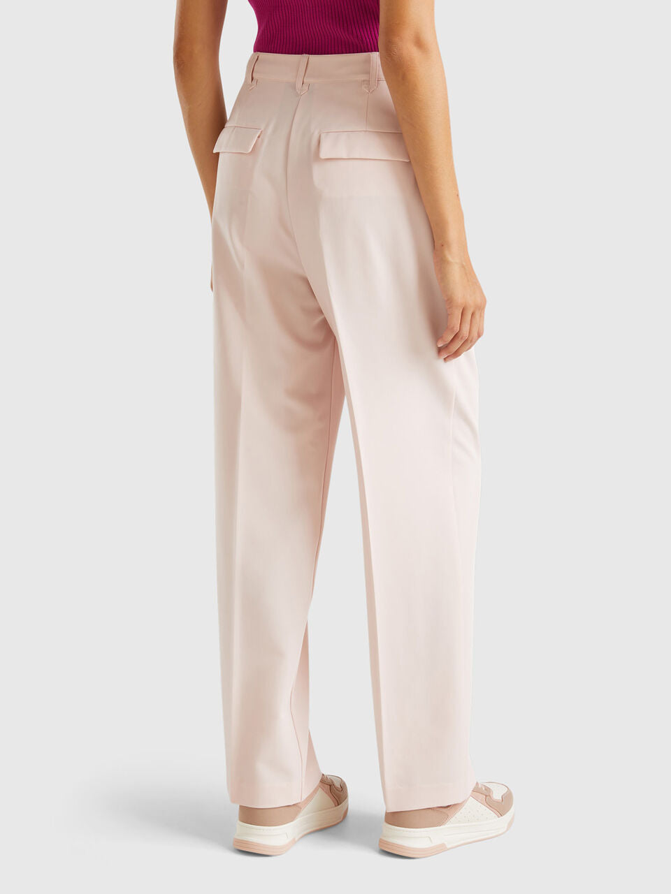 WIDE TROUSERS IN STRETCH VISCOSE BLEND