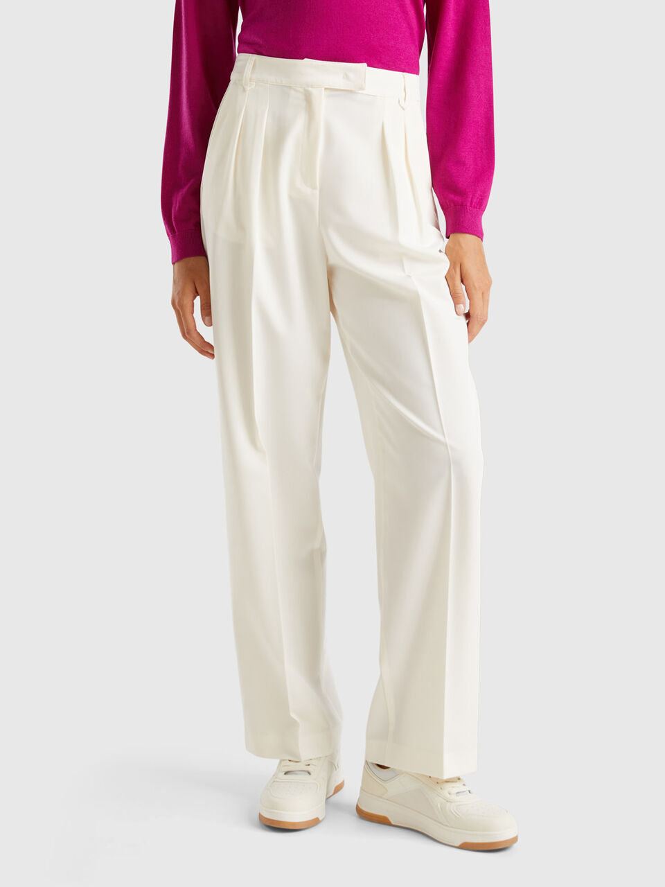 WIDE TROUSERS IN STRETCH VISCOSE BLEND