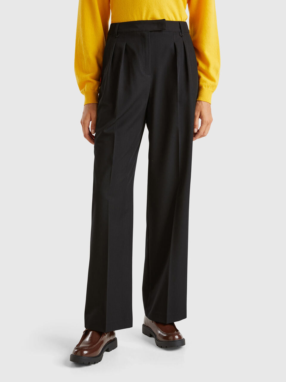 WIDE TROUSERS IN STRETCH VISCOSE BLEND