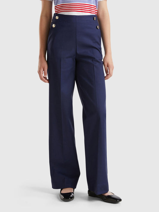 HIGH-WAISTED PALAZZO TROUSERS