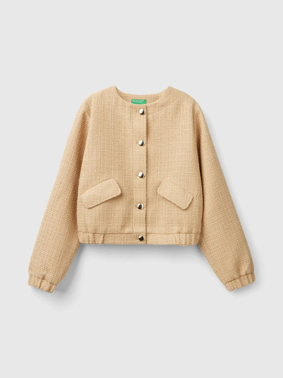 BOMBER JACKET WITH BOUCLÉ LOOK