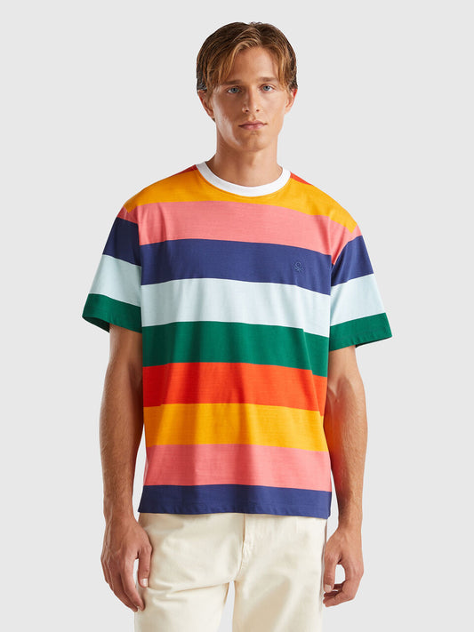 OVERSIZED MULTICOLOR STRIPED T-SHIRT