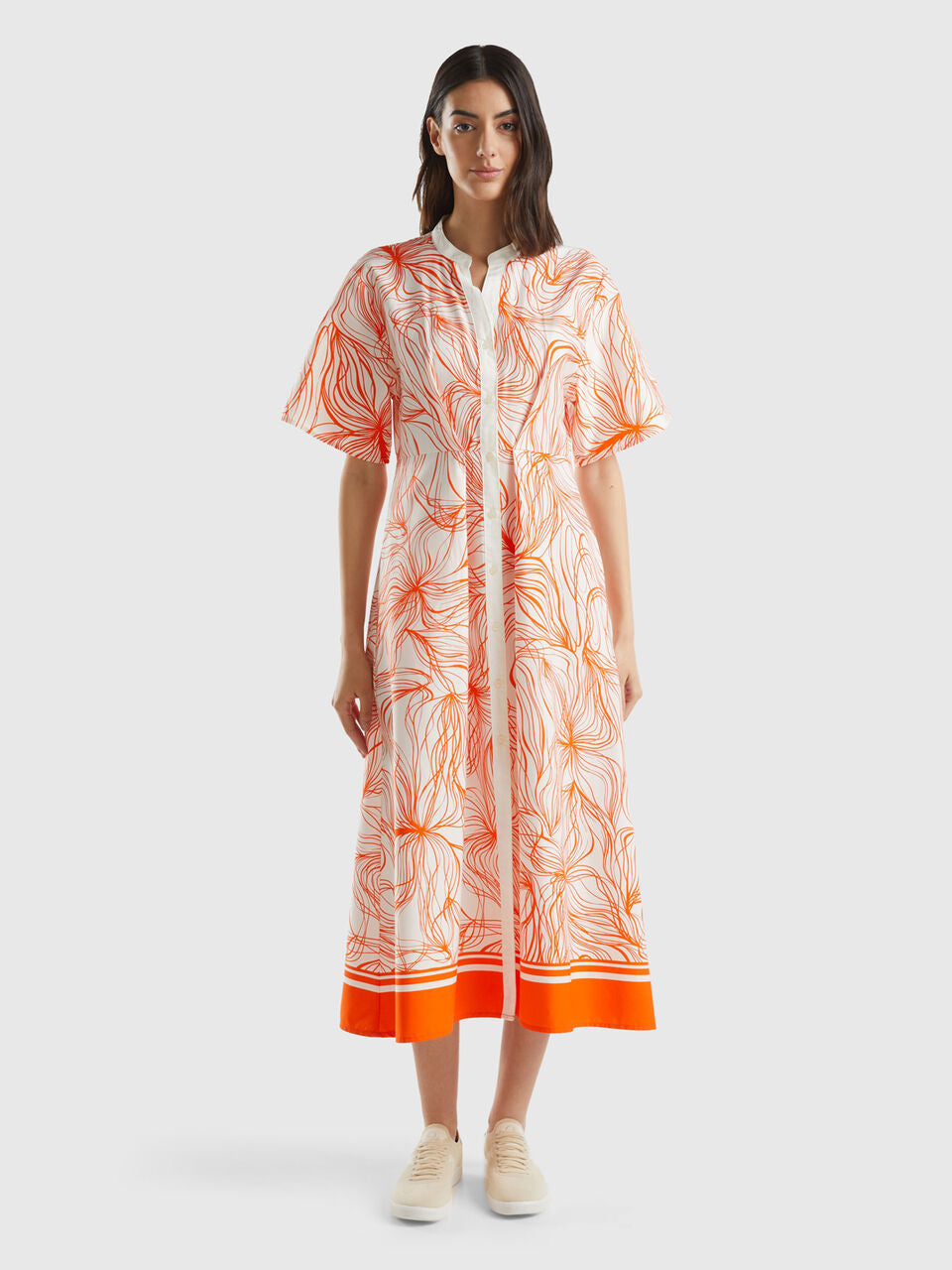 LONG SHIRT DRESS IN SUSTAINABLE VISCOSE BLEND