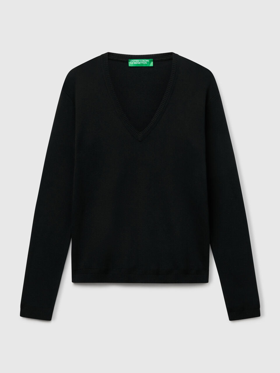 SWEATER WITH V-NECK IN PURE COTTON