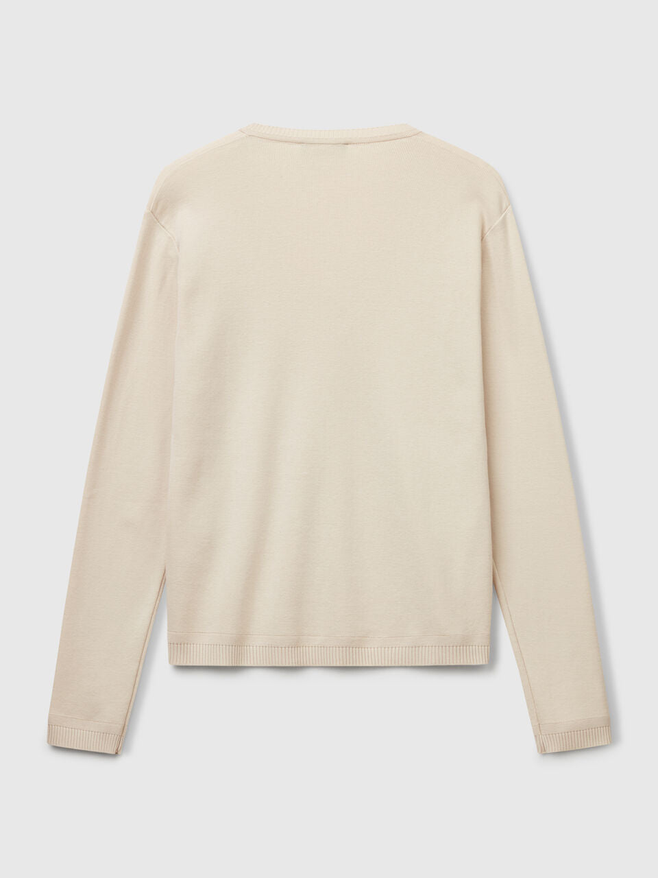 SWEATER WITH V-NECK IN PURE COTTON
