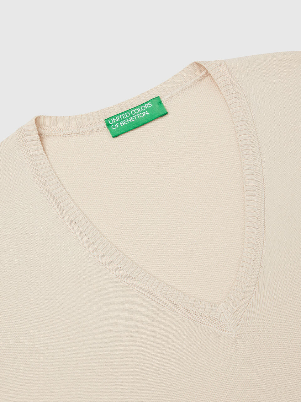 SWEATER WITH V-NECK IN PURE COTTON