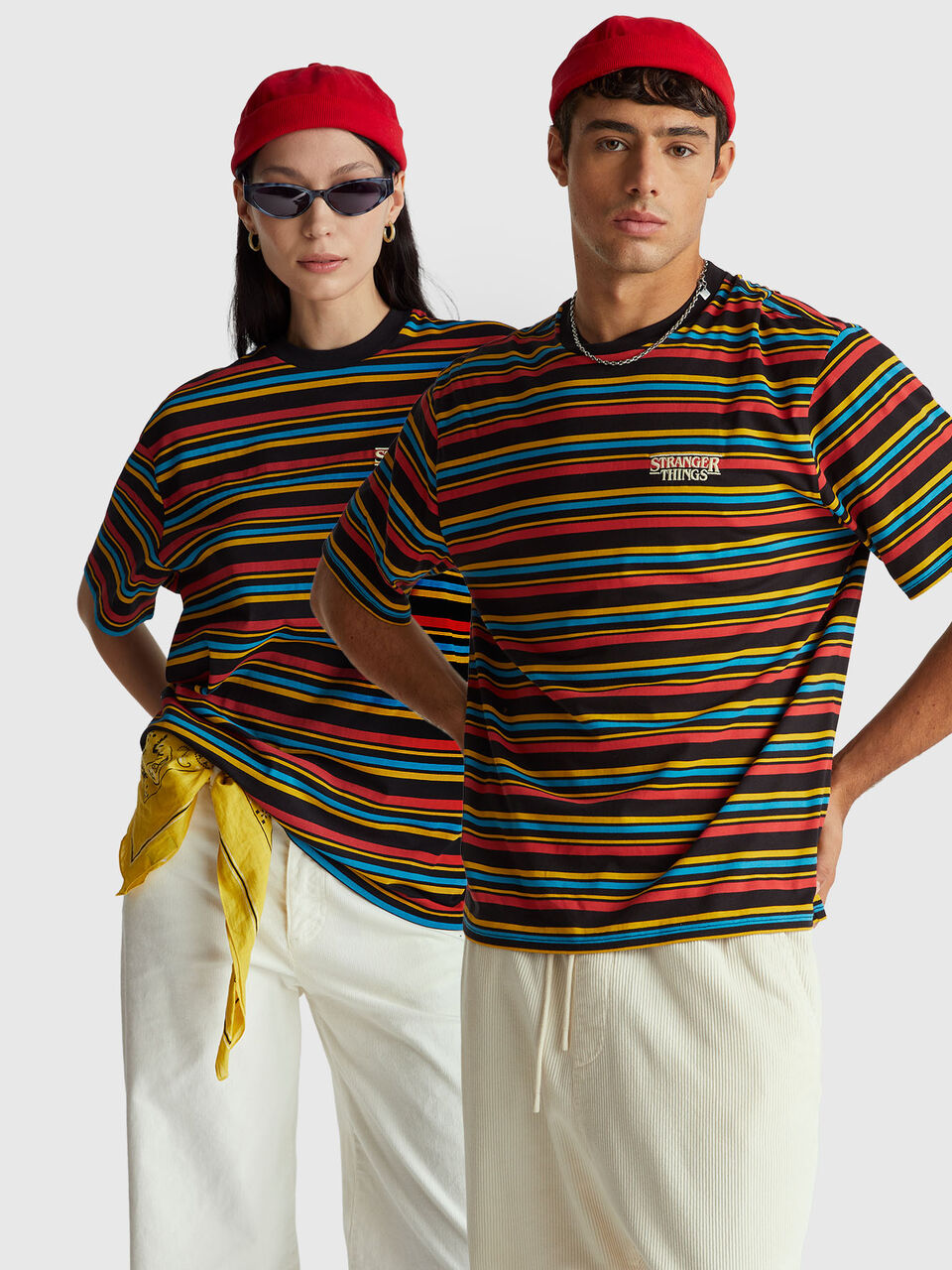 STRANGER THINGS STRIPED T-SHIRT