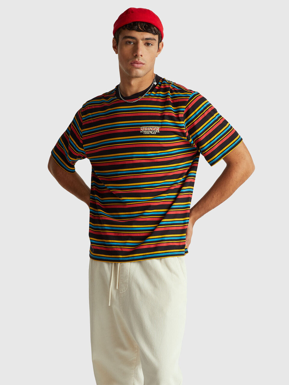 STRANGER THINGS STRIPED T-SHIRT