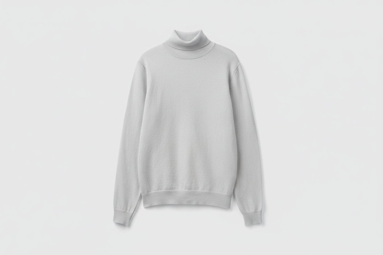 Light gray turtleneck sweater